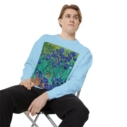 Irises by Vincent Van Gogh Unisex Garment-Dyed Sweatshirt