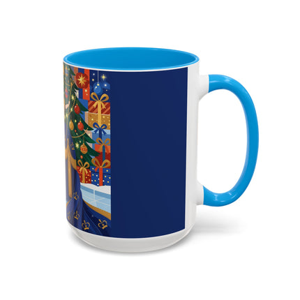 👑🎄 The Christmas Queen Of Golden Bells Colorful Mug – Art Deco Holiday Elegance