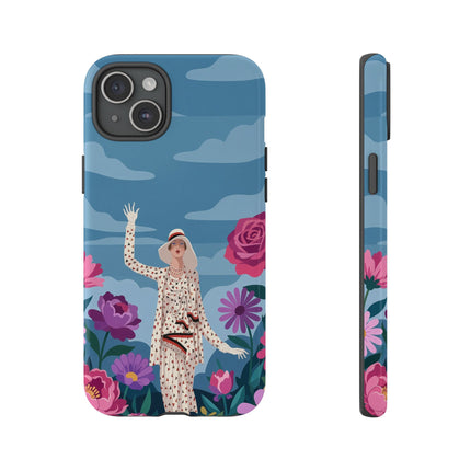 🌺👒 The Grand Flower Promenade Phone Case – Art Deco Fashion Illustration