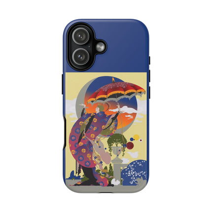 Parasol Sunset Geisha Phone Case – Elegant Twilight Grace