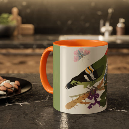 Woodpecker & Rose Colorful Mugs – Vibrant Spring & Bold Beauty