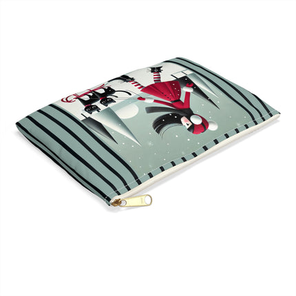 Red Sled & Curious Cats Accessory Pouch