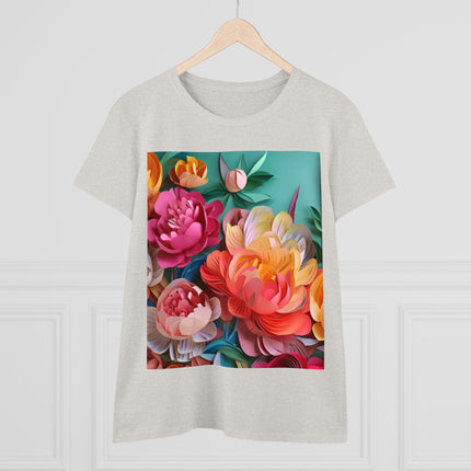 Peonies in Full Bloom Women's Midweight Cotton Tee