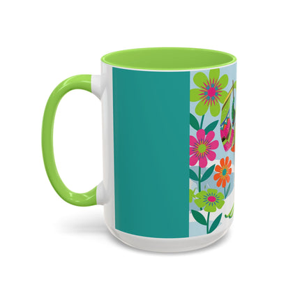 🎿🌸 The Winter Flower Adventurer Colorful Mug – Colorful Ski Fantasy