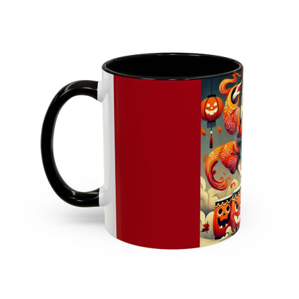 Jack-O’-Lantern Drums & The Kabuki Rabbit Colorful Mugs (11oz, 15oz)