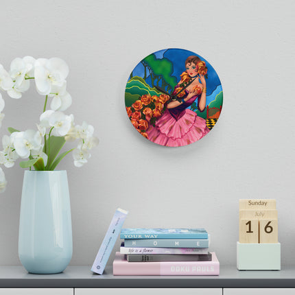 Enchanted Elegance Acrylic Wall Clock, Round and Square