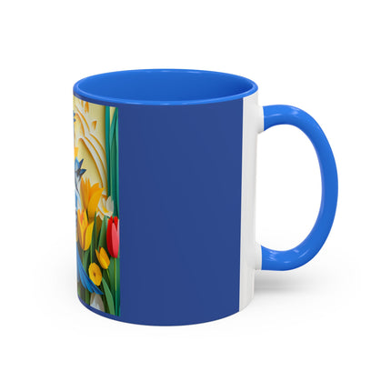 Blue Jays in a Spring Garden Colorful Mugs (11oz, 15oz)