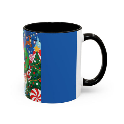 🦌🍬 The Lady Of The Peppermint Christmas Garden Colorful Mug – Colorful Art Deco Holiday Fantasy