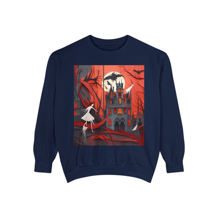 Halloween Night Scene Unisex Garment-Dyed Sweatshirt