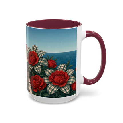 ⛵🌹 The Seaside Rose Traveler Colorful Mug – Art Deco Floral Elegance