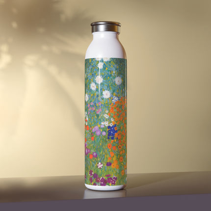 Cottage Garden by Gustav Klimt Slim Water Bottle