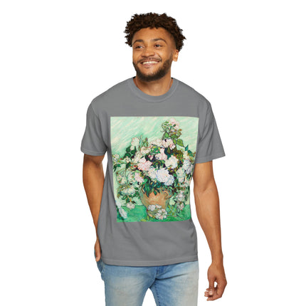 Roses by Vincent Van Gogh Unisex Garment-Dyed T-shirt