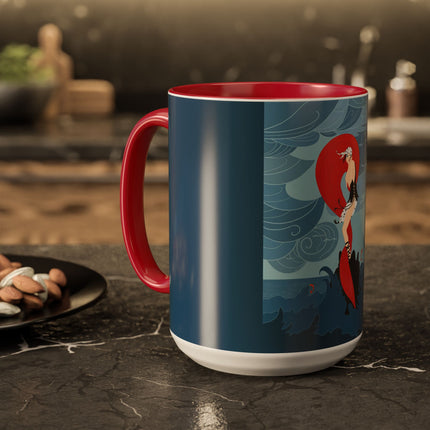 Siren of the Waves Colorful Mugs – Dramatic Sea Power & Bold Elegance