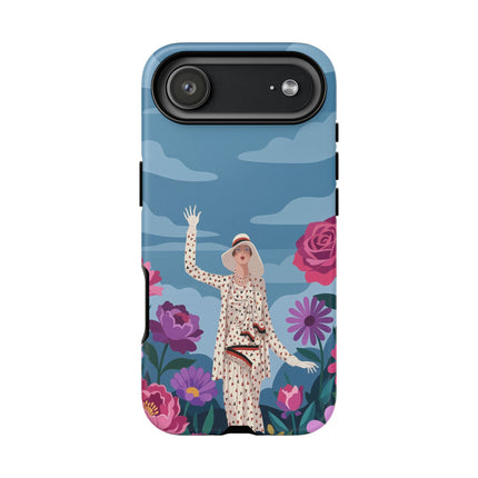 🌺👒 The Grand Flower Promenade Phone Case – Art Deco Fashion Illustration