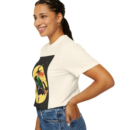 A Witch’s Moonlit Flight Unisex Garment-Dyed T-shirt