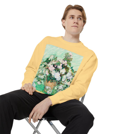 Roses by Vincent Van Gogh Unisex Garment-Dyed Sweatshirt