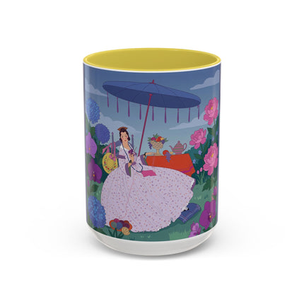The Lady Of The Garden Tea Party Colorful Mugs – Art Deco Floral Elegance