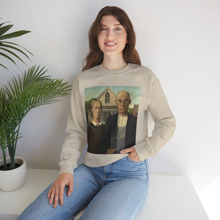 American Gothic by Grant Wood Heavy Blend™ Crewneck Sweatshirt