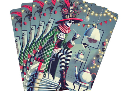 Whimsical Christmas Tea Party Playing Cards