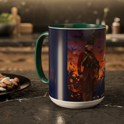 🎃💙 The Pumpkin Lantern Courtship Colorful Mug – Romantic Halloween Elegance