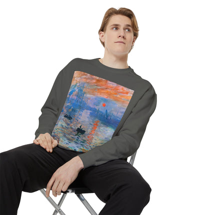 Sunrise by Claude Monet Unisex Garment-Dyed Sweatshirt