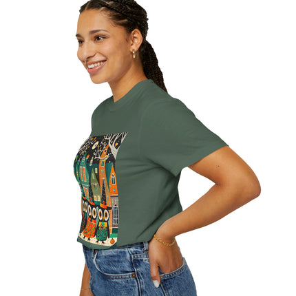 Night of the Trick-or-Treating Owlets Unisex Garment-Dyed T-shirt