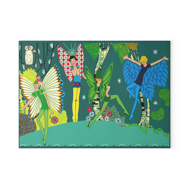 Enchanting Fairies of A Midsummer Night's Dream Glass Cutting Board
