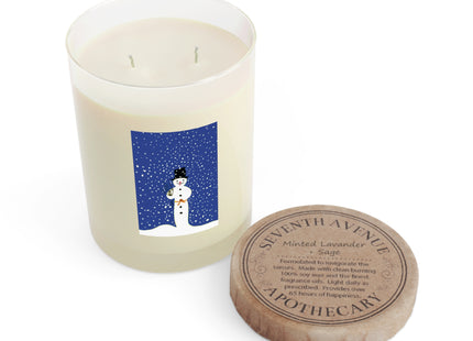 Snowman in Falling Snow Scented Candle - Full Glass, 11oz