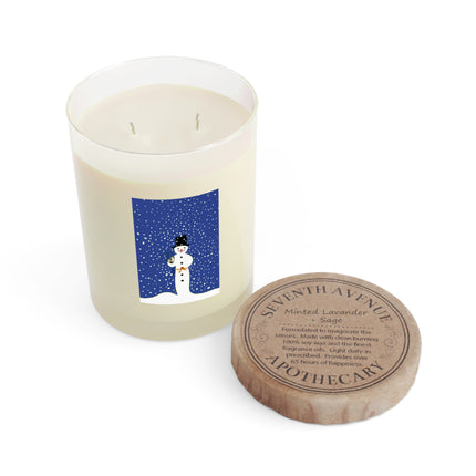 Snowman in Falling Snow Scented Candle - Full Glass, 11oz