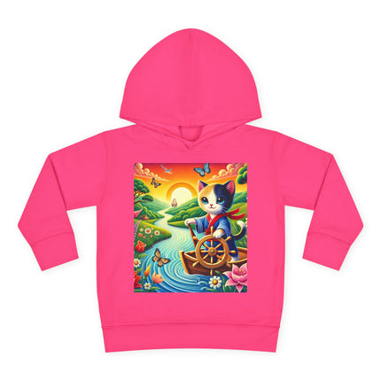 Sailor Kitten’s River Adventure Toddler Pullover Fleece Hoodie