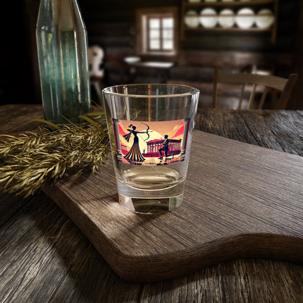 Art Deco Valentine's Romance Shot Glass, 1.5oz