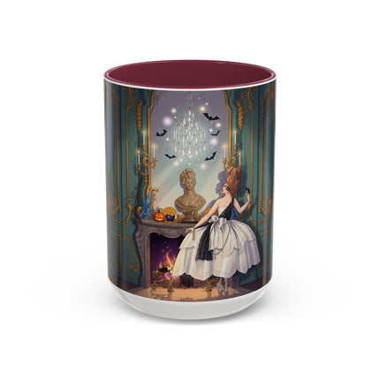 🕯️🎃 The Moonlit Manor Drawing Room Colorful Mug – Elegant Halloween Charm