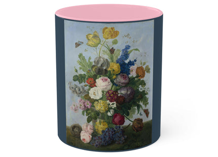 Bouquet of Flowers and a Nest by Sebastian Wegmayr Colorful Mugs, 11oz