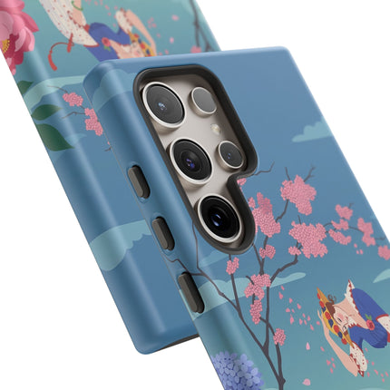 🌸☂️ The Lady Of The Falling Blossoms Phone Case – Art Deco Garden Whimsy