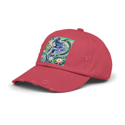Fairy of the Koi Pond Unisex Distressed Cap