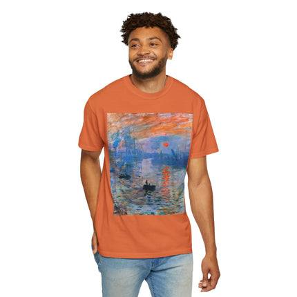 Sunrise by Claude Monet Unisex Garment-Dyed T-shirt