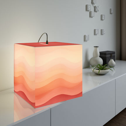 Autumn Serenade in Peach and Orange Light Cube Lamp
