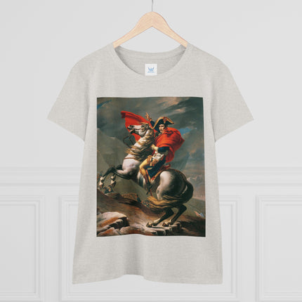 Napoleon Crossing the Alps by Jacques-Louis David Women's Midweight Cotton Tee