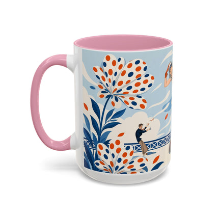 🌼🧡 The Polka Dot Wind Dancer Colorful Mug – Art Deco Fashion Whimsy