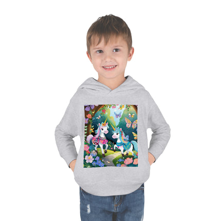 Baby Unicorns and Fluttering Butterflies Toddler Pullover Fleece Hoodie