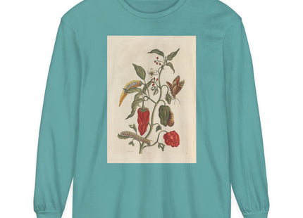 Botanical Pl.15 by Maria Sibylla Merian Garment-dyed Long Sleeve T-Shirt