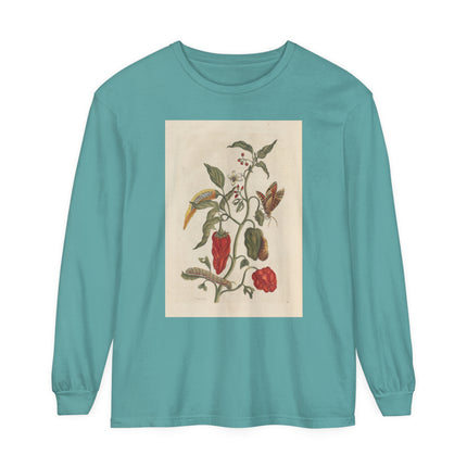 Botanical Pl.15 by Maria Sibylla Merian Garment-dyed Long Sleeve T-Shirt