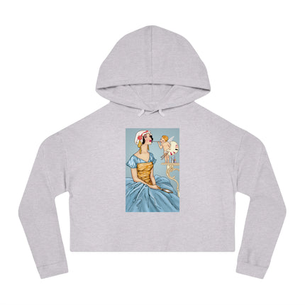 The Enchanting Painter: A Fairy's Artistic Touch Women’s Cropped Hooded Sweatshirt