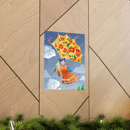 Flight of Blossoms Premium Matte Vertical Posters