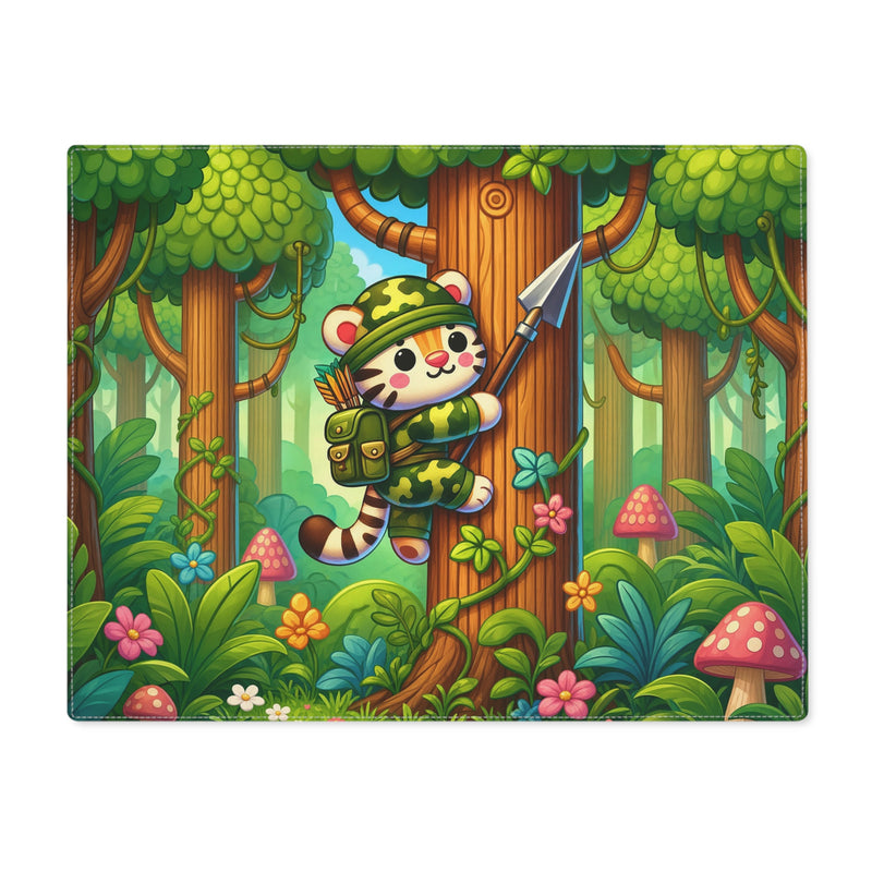 🐅🌿 Stealthy Stripes Placemat – Whimsical Jungle Tiger Adventure
