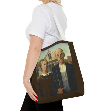 American Gothic by Grant Wood Tote Bag (AOP)