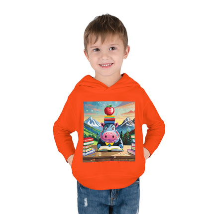 Hippos Hit the Books Toddler Pullover Fleece Hoodie