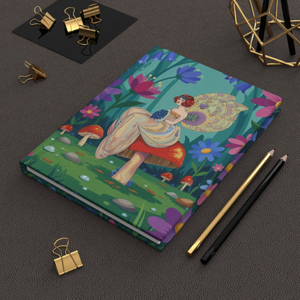 🧚‍♀️🌸 The Lady Of The Enchanted Garden Hardcover Journal – Art Deco Fashion Illustration