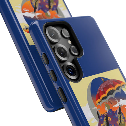 Parasol Sunset Geisha Phone Case – Elegant Twilight Grace