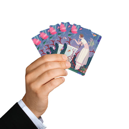 🐠🌸 The Lady Of The Enchanted Aquarium Playing Cards – Art Deco Aquatic Elegance